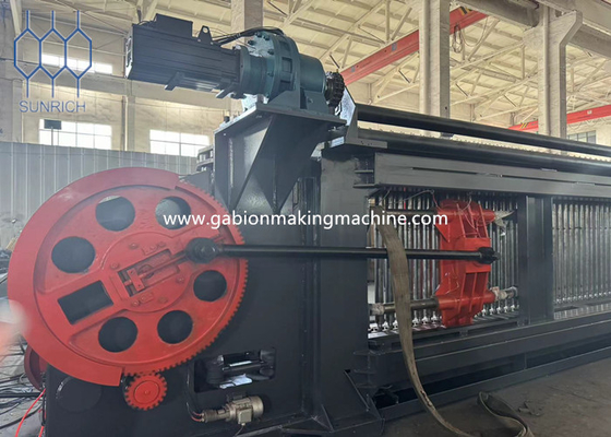 Galvanizli Tel Altgen Ağı PVC Kaplı Gabion Makinesi 22-30kw Motor Gücü
